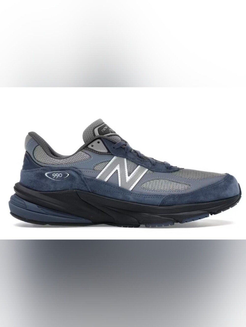 Sz 10 - Men's New Balance Men's Navy & Gray 990 Suede Mesh Sneaker Made in USA